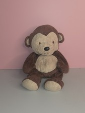 Carters Just One Year Brown Monkey Plush Plastic Nose Baby Lovey 10"