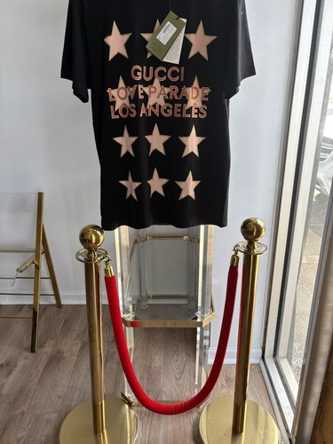 Gucci Love Parade Los Angeles T Shirt Black New Authentic 2022 615044 - Picture 1 of 2