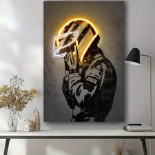 Car Poster Classic Racing Race Neon Helmet Wall Art Canvas Painting Home Decor