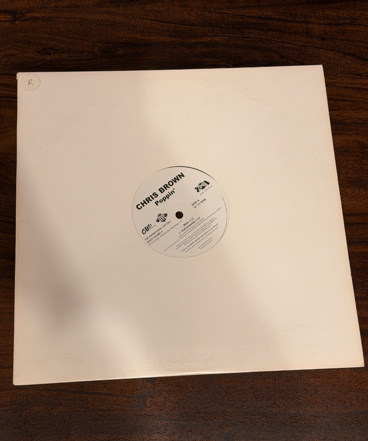 Chris Brown - Poppin' 12" Vinyl Promotional Single