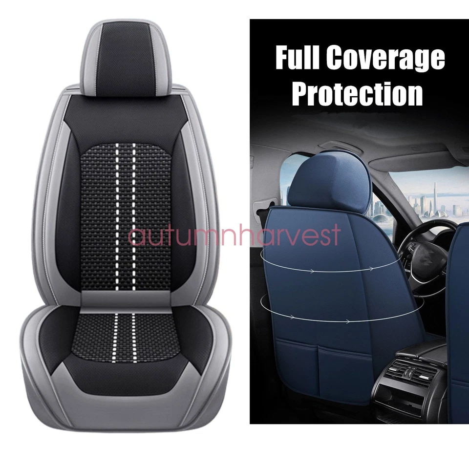 Protector de asiento delantero y trasero negro y gris para Hyundai de cuero para coche de 5 asientos Foto 4 de 4