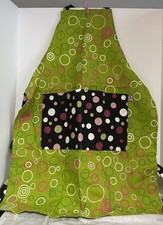Trendy Country Modern Apron Pockets Polka Dot Green Lime Black WhiteKitchen Chef