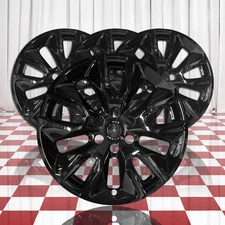 Set of 4 Gloss Black 20" Wheel Skins for 2019-2025 Chevy Silverado