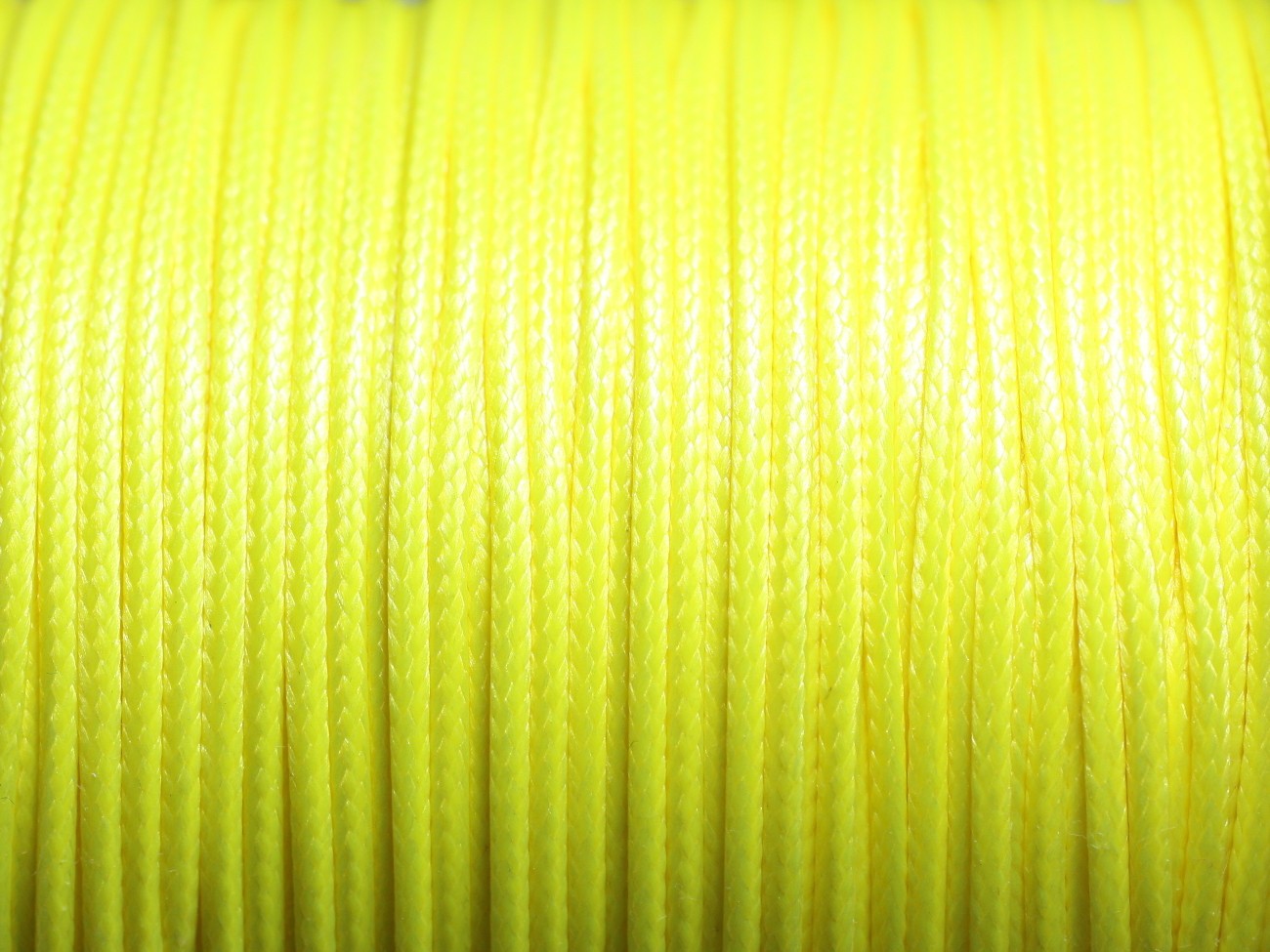Fil cordon coton ciré 1.5mm jaune fluo anti-effilochage en bobine 180m pour enfilage facile de perles