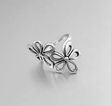 Flower Silver Ring  Wrap Ring  925 Silver Statement Ring  PM002