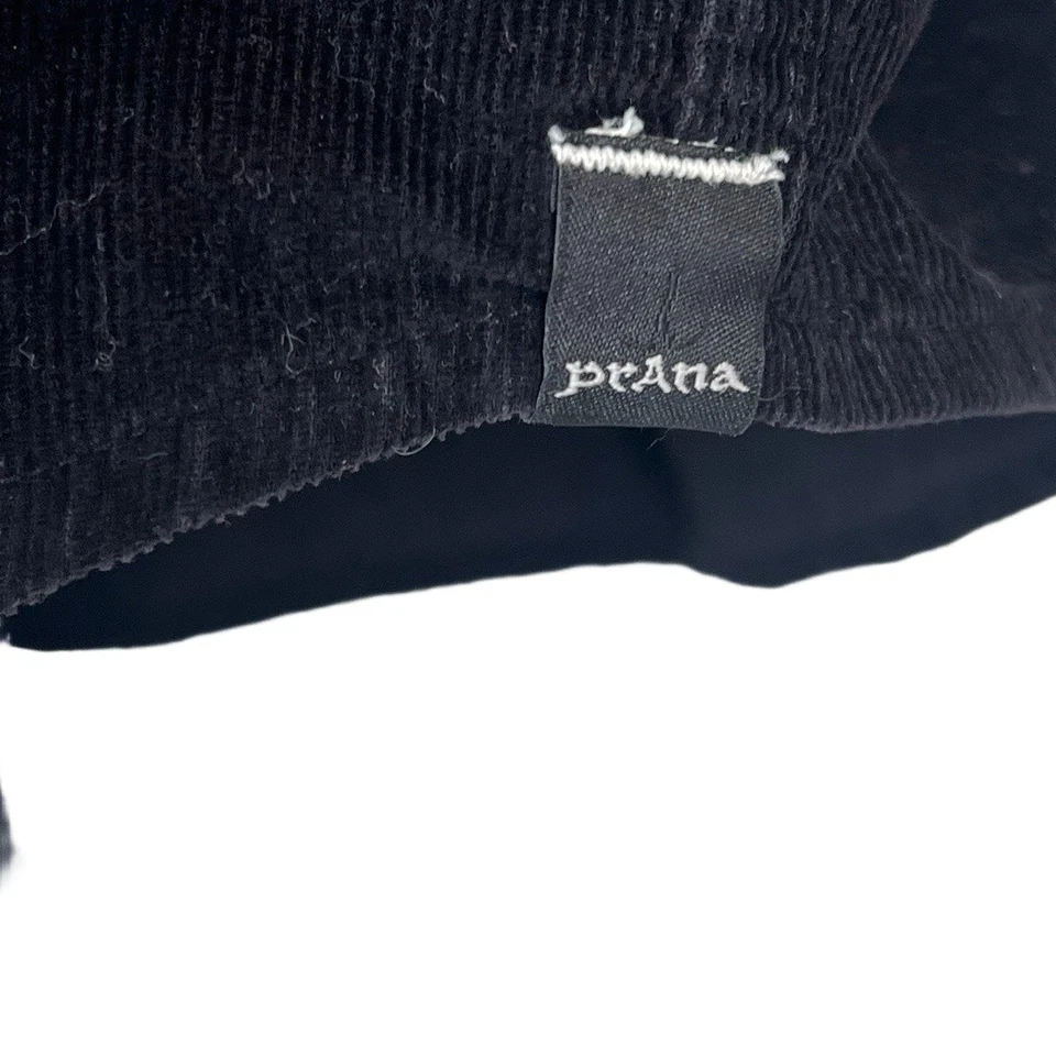 Prana Mens Long Sleeve Small Black Corduroy Pearl Snap Western Casual Comfy Cozy - Image 4 of 4