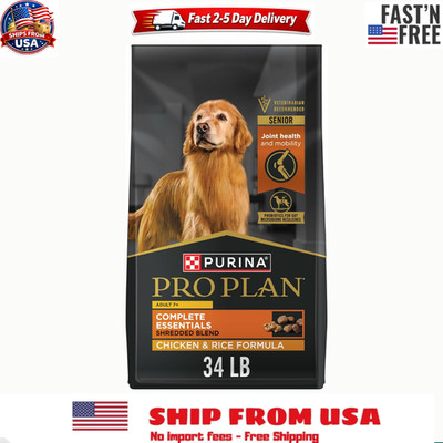 Purina Pro Plan Completed Essentials for Adult 7+ Dogs Chicken Rice, 34 lb Bag