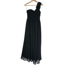 JJ’s House One-Shoulder Black Evening Gown – Size Not Labeled