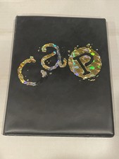VTG 90s 8 Page Mini Cap Portfolio Album Pog Milkcap Game Holder With 11 Pogs