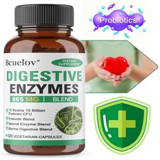 Digestive Enzymes 120 Capsules Prebiotic Probiotic Improve Immune Heart Health