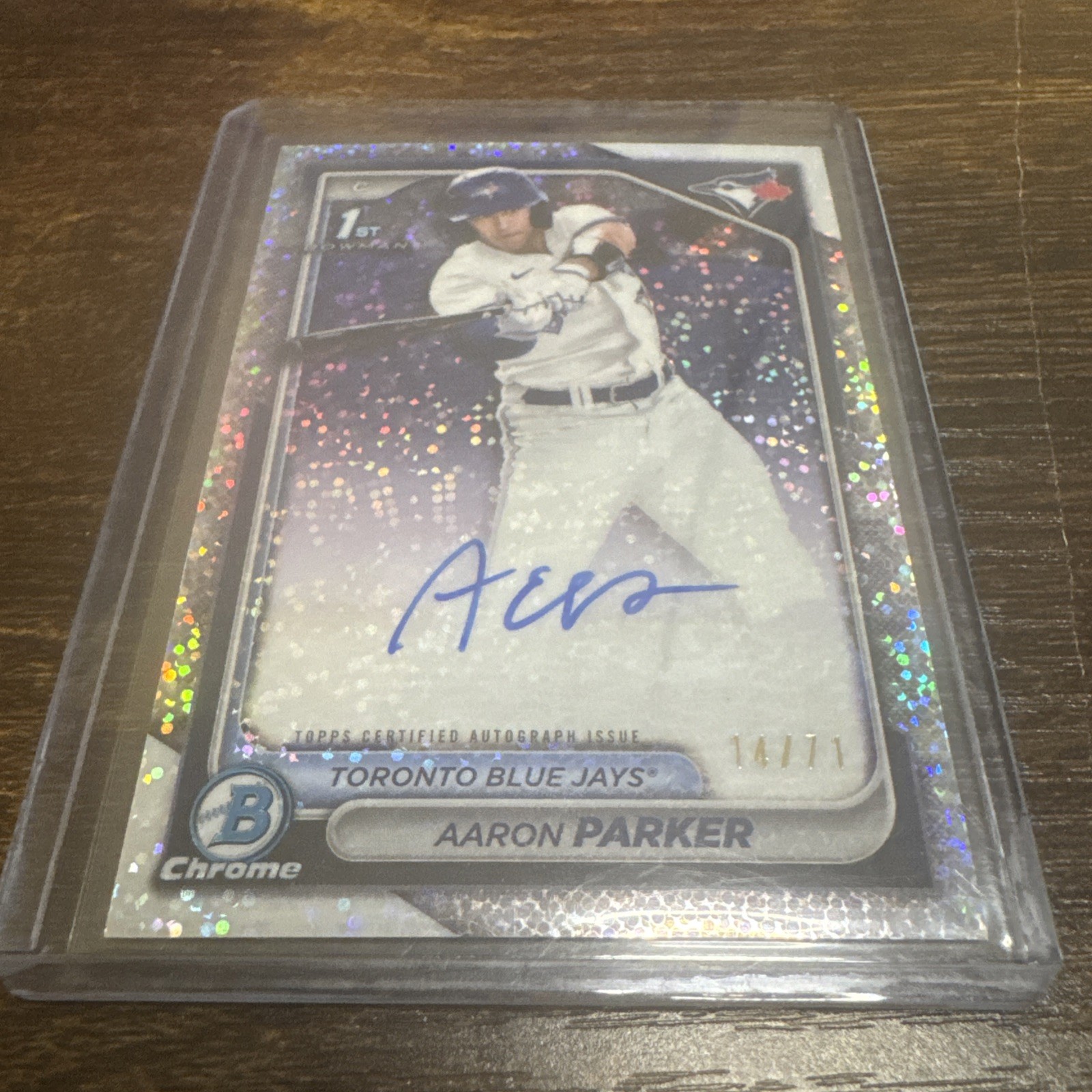 2024 Bowman Draft Aaron Parker Chrome Auto Sparkles Refractor 1st /71