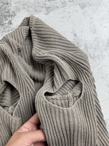 AllSaints Ria Jumper Large Knited Beige Cotton Sweatshirt Sweater Pullover - Picture 11 of 13