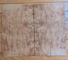 Maple Burl veneer 2 pieces 7 1/8" x 11 7/8" ea. flame 1/42" wood slight buckled
