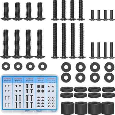 MOUNTUP Universal TV Mounting Hardware Screw Kit with Box - M4, M6, M8, Black