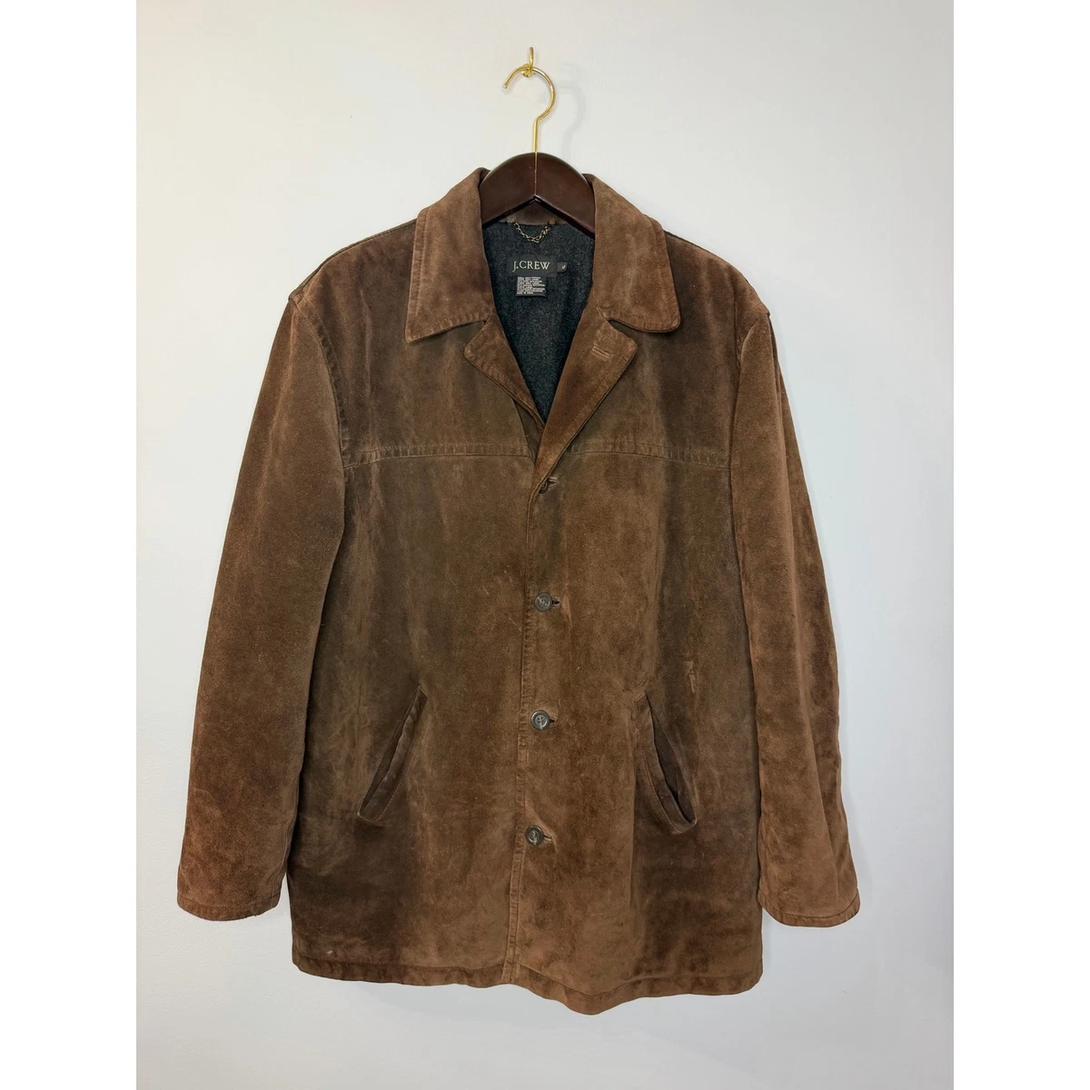 J.CREW Brown Coats, Jackets & Vests Suede Outer Shell for Men for