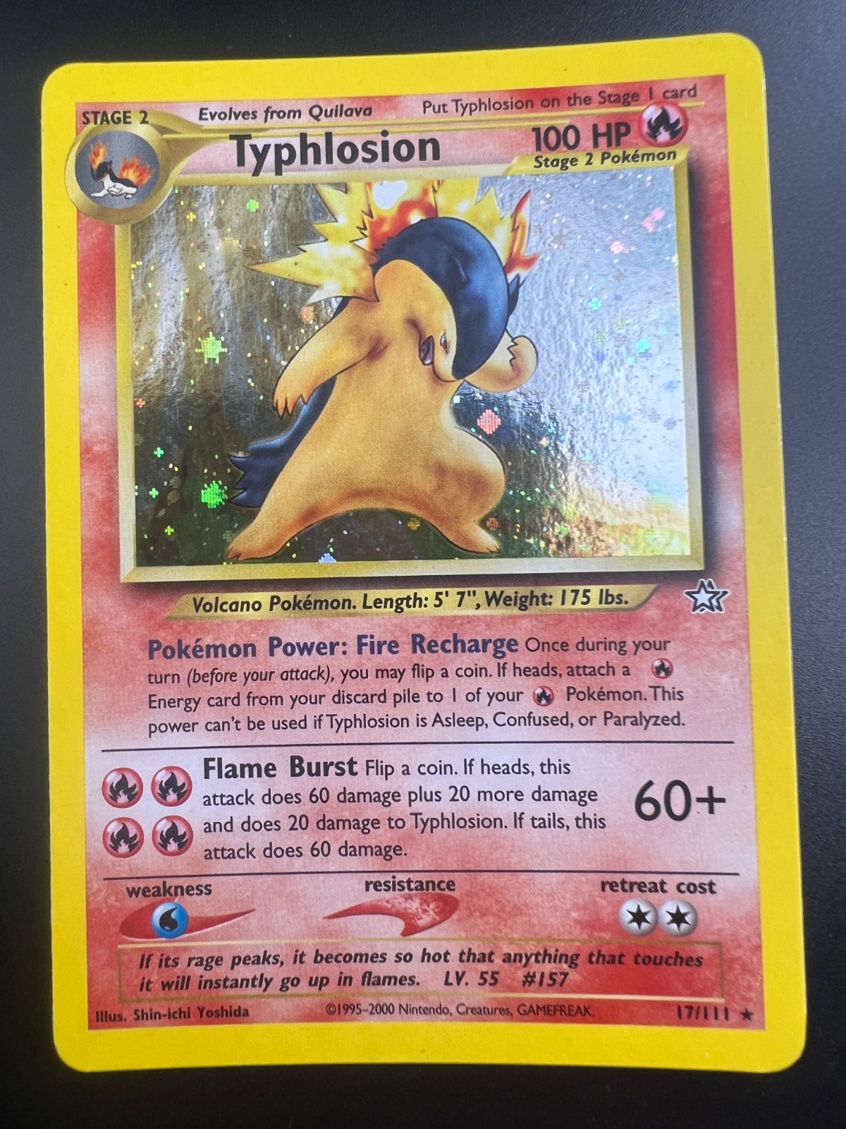 Typhlosion - 17/111 - Pokemon Neo Genesis Unlimited Holo Rare Card WOTC NM