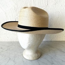 Straw Cowboy Hat Palm Leaf Straw Western Cattleman Hat SunBody Size 6-7/8