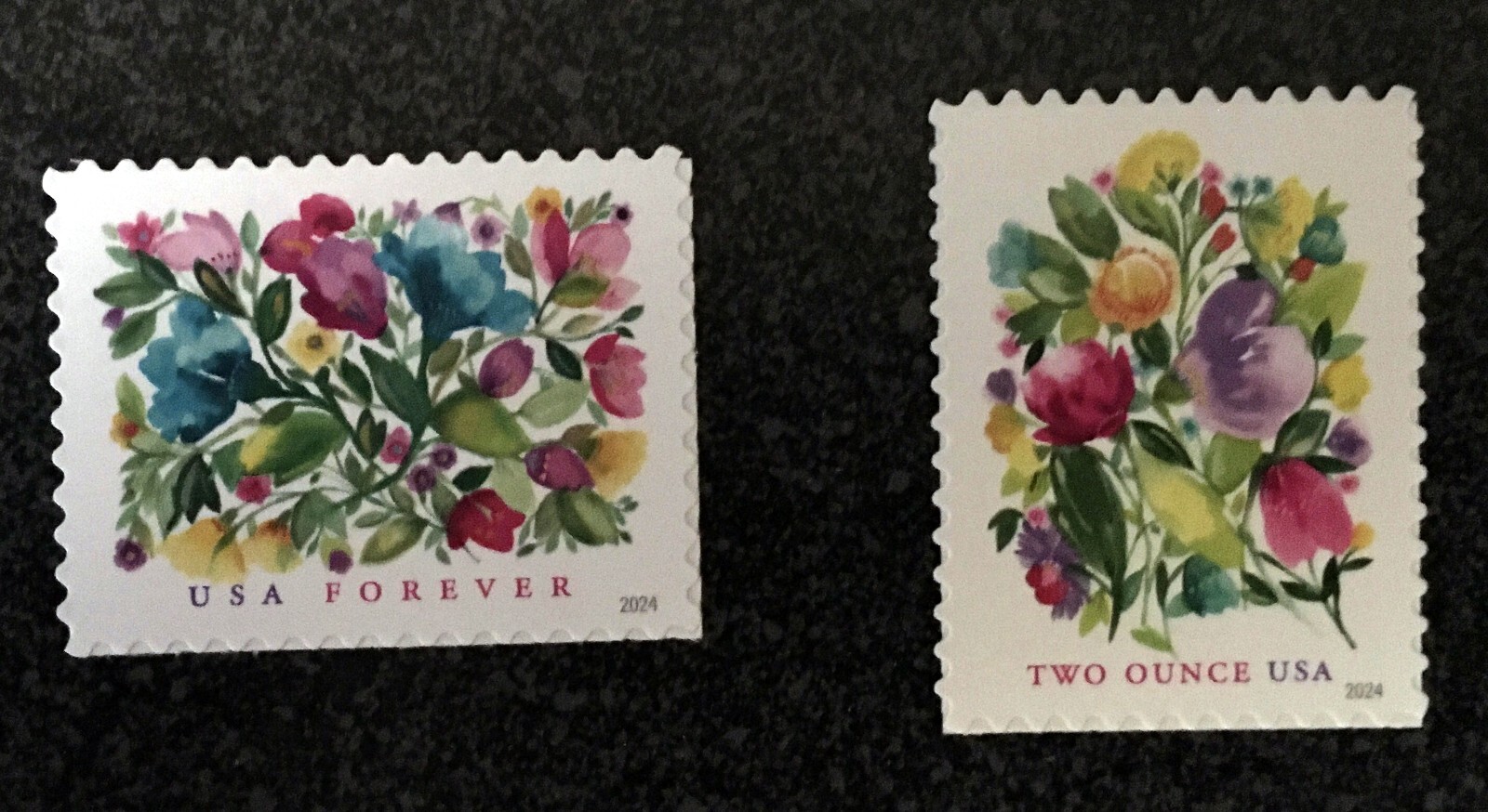2024USA #5849-5850 Forever/2oz Celebration & Wedding Blooms - Set of 2 Singles
