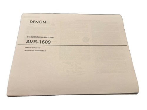 Denon AVR-1609 AV Receiver Owners Manual