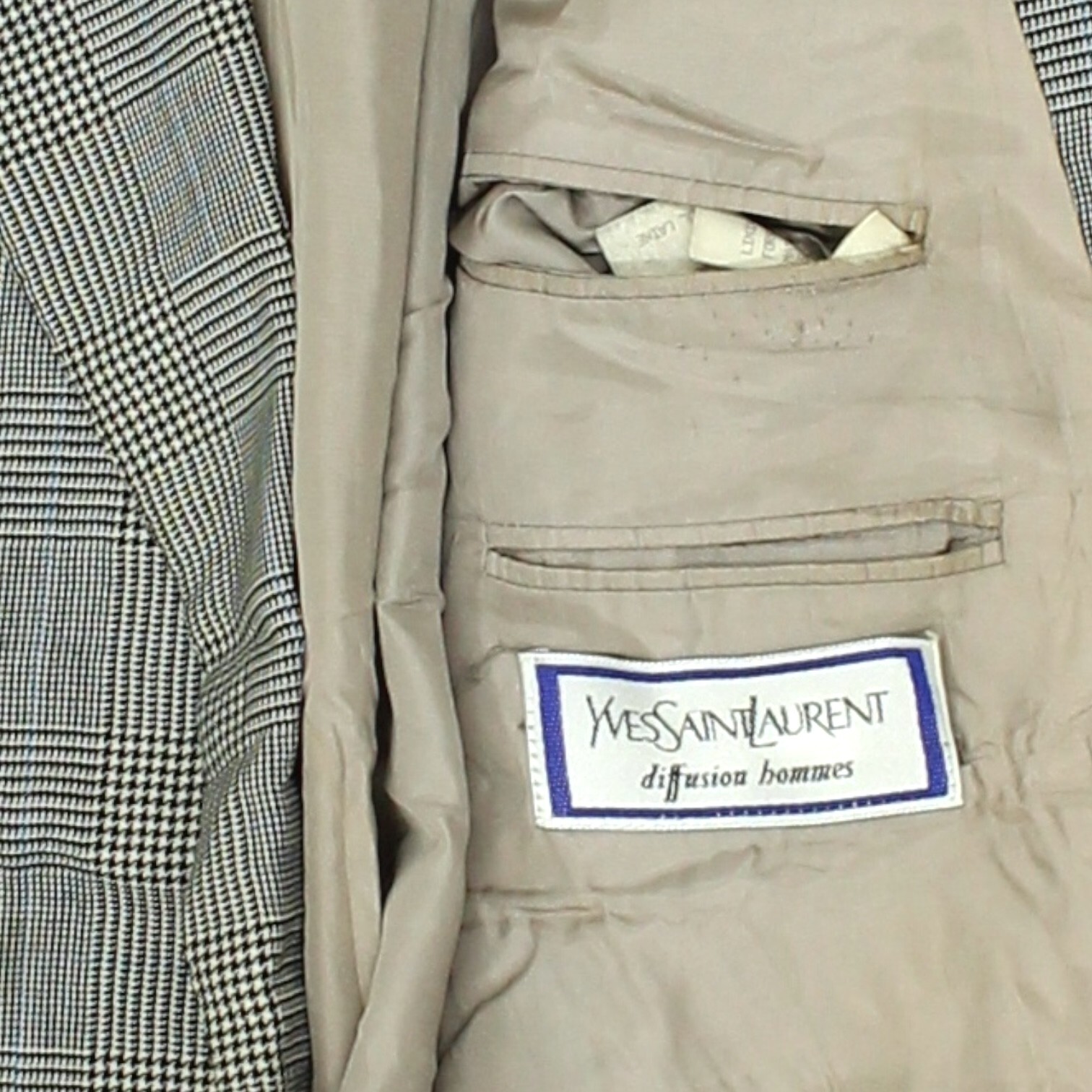 Blazer Yves Saint Laurent Giacca Tuta Grigio Vintage Designer Uomo Elegante Formale