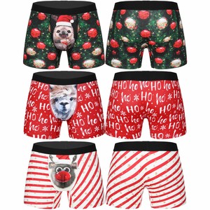 Men Christmas Underwear Boxer Briefs Shorts Pouch Underpants Cartoon  Pattern | eBay