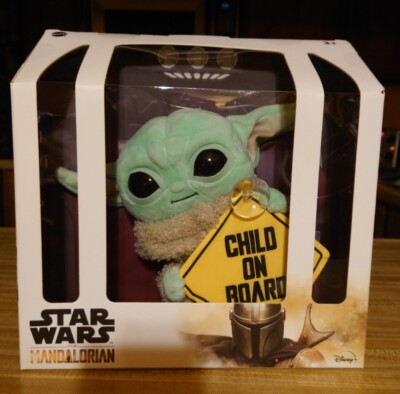 DISNEY MATTEL STAR WARS THE MANDALORIAN CHILD ON BOARD PLUSH WINDOW SIGN NR  