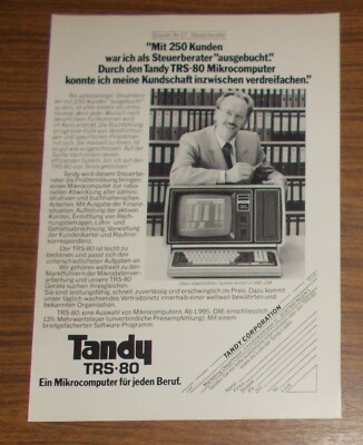 Seltene Werbung TANDY TRS-80 - Ein Mikrocomputer für jeden Beruf #17 1981