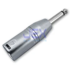 Locking 3-Pin Male XLR to Male 1/4" 6.35mm Mono Jack Connector Audio Adapter HQ