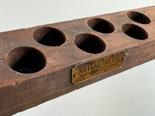 Antique Mutual Oil Wooden Store Advertising Display Kansas City MO ks gas - Picture 4 of 6