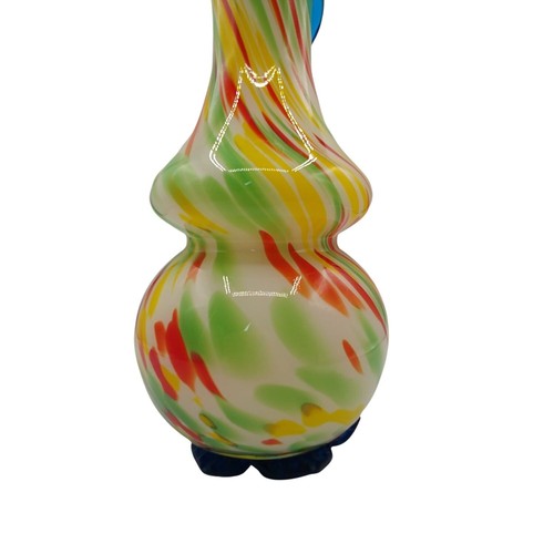 Antique Vintage Bohemian Czech Spatter Kralik Art Glass Vase 19" Tall Yellow - Picture 3 of 10