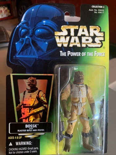 NEW Star Wars Power of the Force Bossk Kenner 1996 Green Card w/ Hologram POTF2