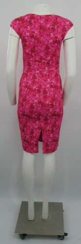 Michael Kors Pink Floral Long Sleeve Dress w/ Asymmetrical Neckline sz 4 - Picture 3 of 4