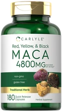 Maca Root 4800mg | 180 Capsules | Non-GMO and Gluten Free | by Carlyle
