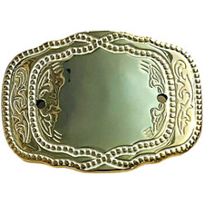 Belt Buckle Pre Drilled For Decorative Insert - Holes 2" Apart - Western