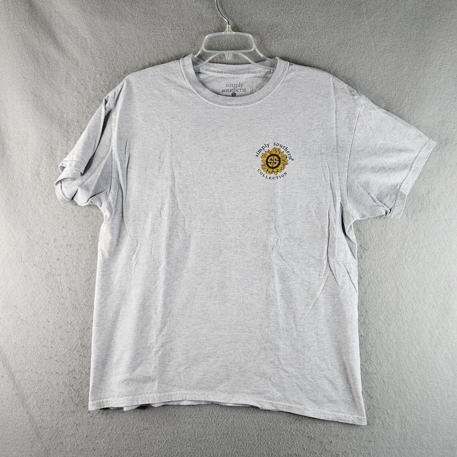 Simply Southern Shirt Adult Large Gray Bicycle Kindness is Essential Sunflower