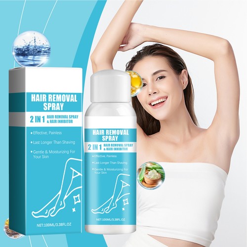 Hair Removal Spray Stop Hair Growth Inhibitor Remover for Face&Body - Foto 10 di 12