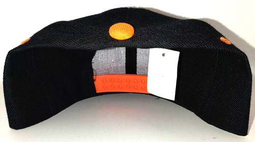 New Century Hat Orange & Black Snap Back DOPE Print 100% Cotton - Picture 3 of 4