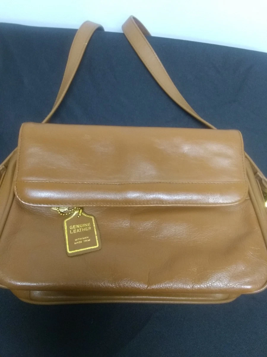 Genuine Leather Diamicci Crossbody Purse Brown