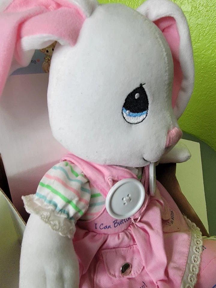 Precious Moments Bunny Yes I Can 2003 Vintage Enesco Plush Learn Original Box - Image 2 of 4