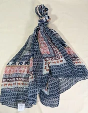 RUE21 Women's Multicolor Indian-Elephant Print Sheer Scarf NWT