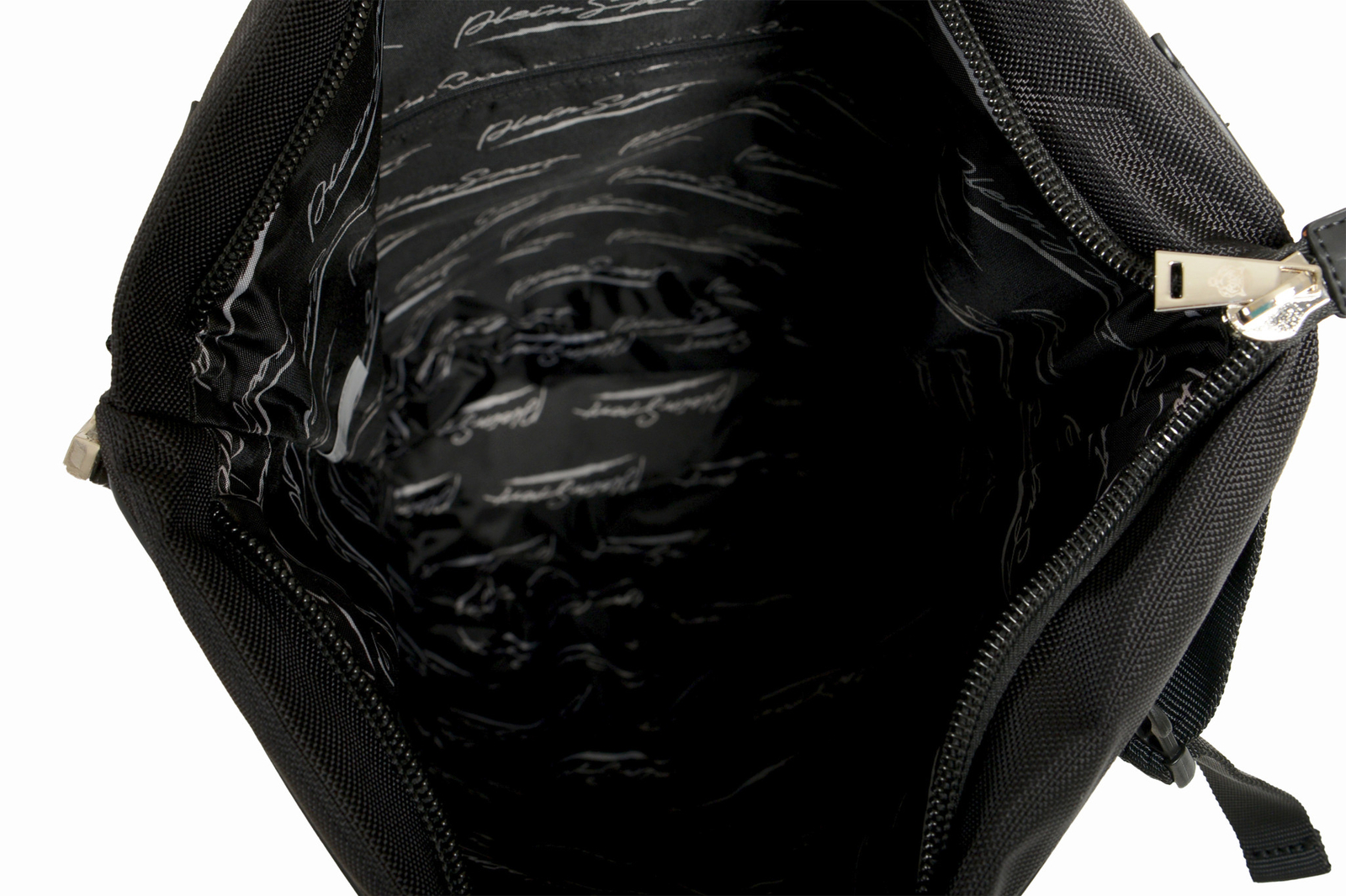 Plein Sport Unisex Black Logo Print Large Backpack Bag