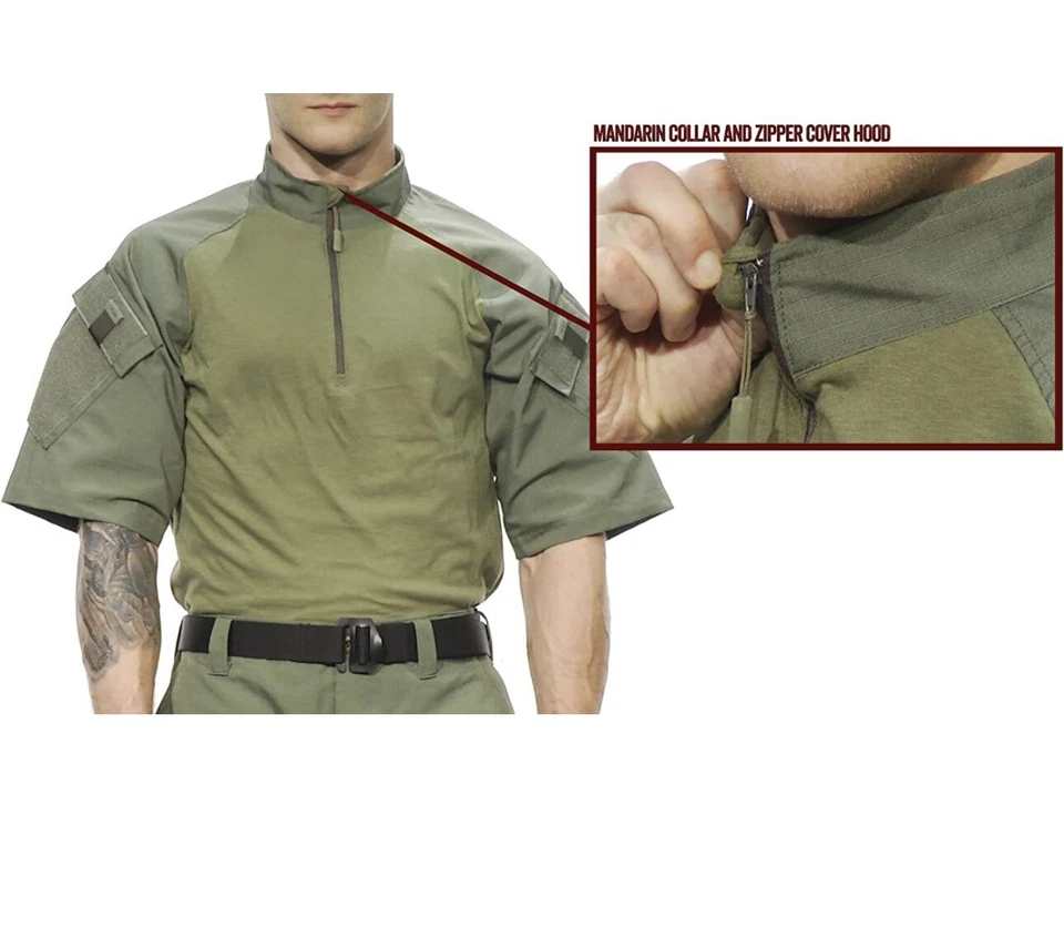 Tru Spec Men’s - 1/4 Zip Tactical Response Short Sleeve Combat Shirt Olive Large - Image 3 of 3