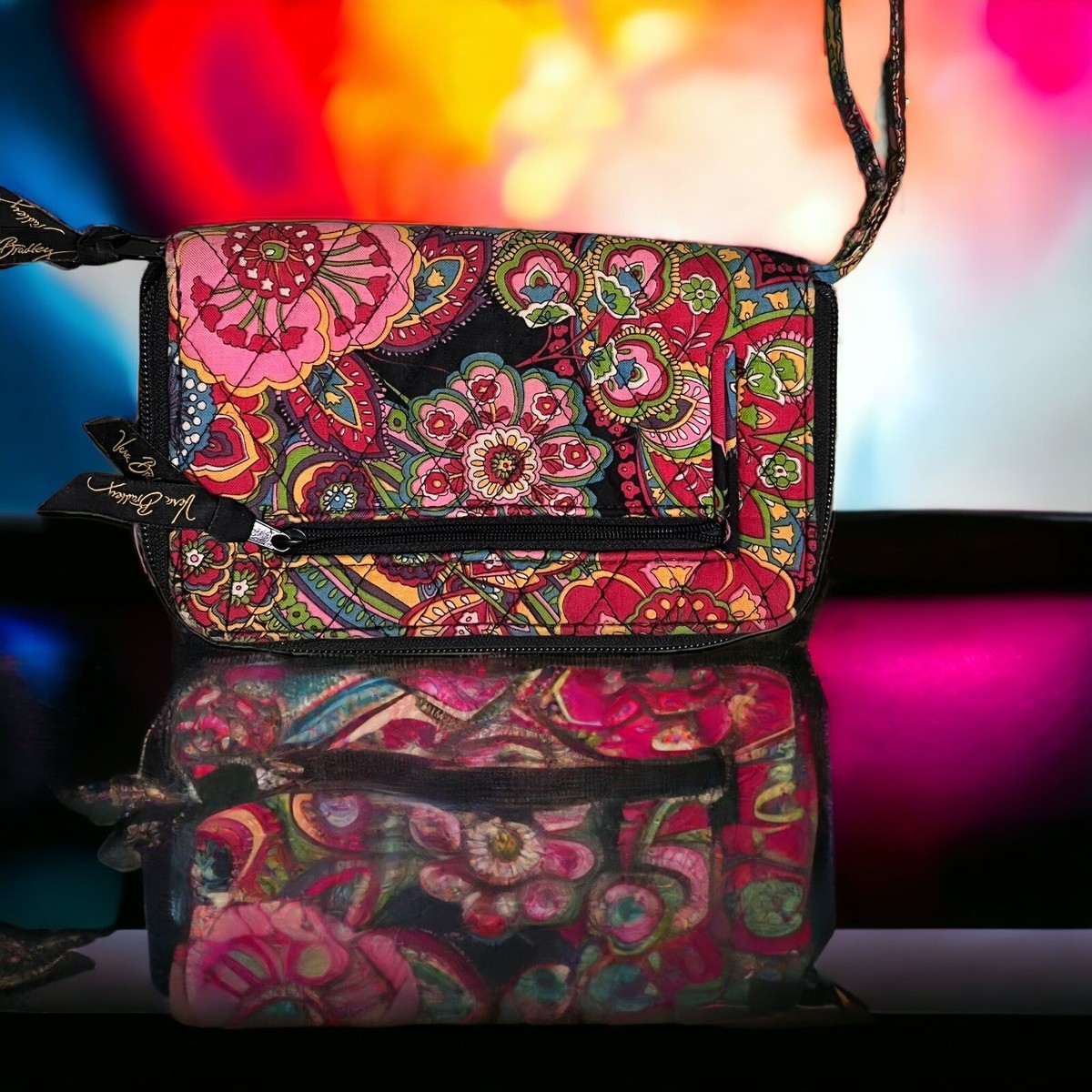 Vera Bradley Accordion Zip Around Wallet Symphony in Hue | eBay
