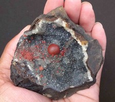 RED FLUORITE BALLS ON QUARTZ MATRIX BASE # 223 RARE FOUND