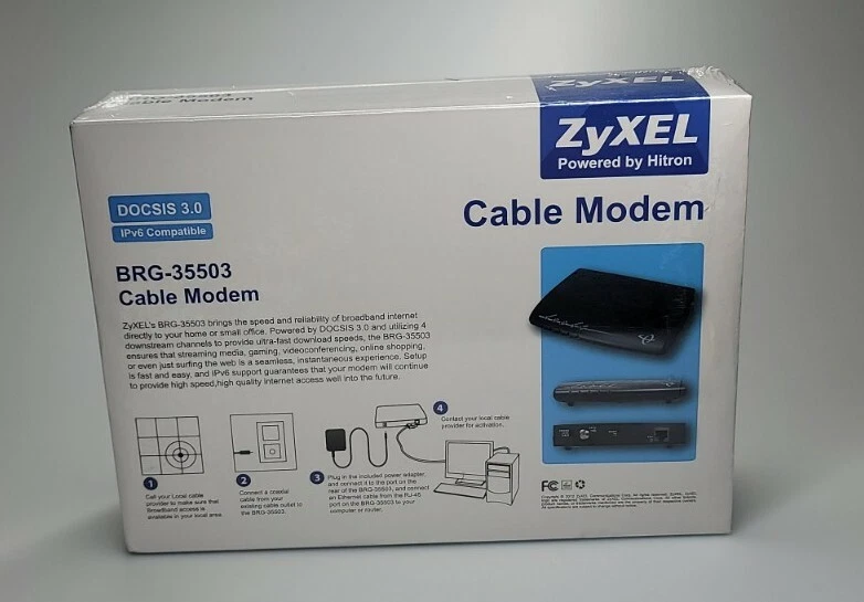 ZyXEL DOCSIS 3.0 lPv6 Compatible Cable Modem w/ 4x4 Channel Bonding BRG-35503 - Image 2 of 3