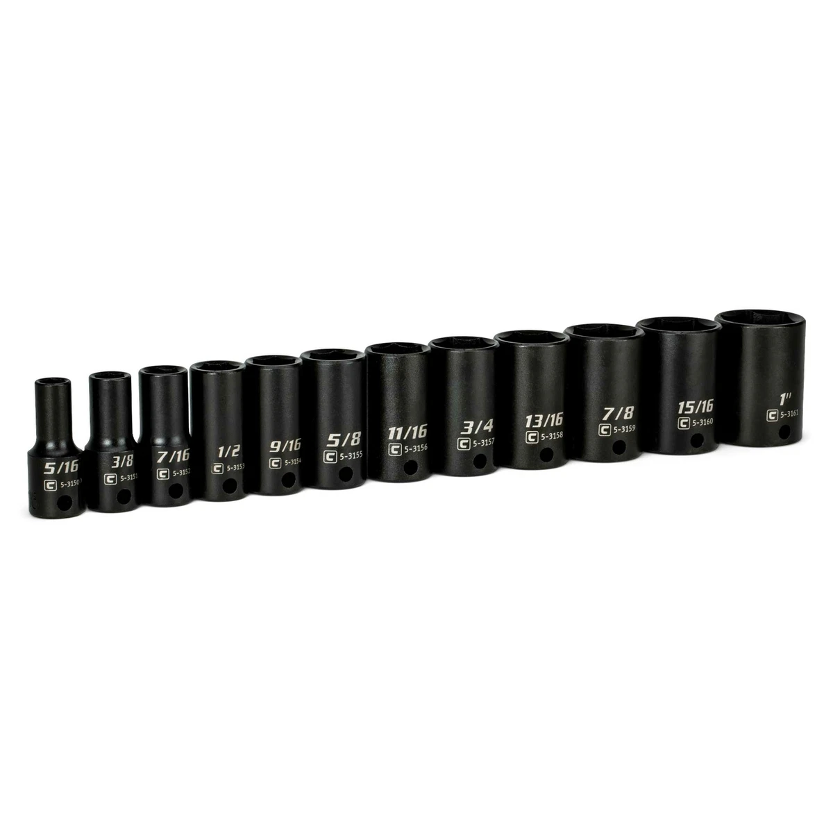 Capri Tools 3 8 in. Drive Semi Deep Impact Socket Set SAE 12