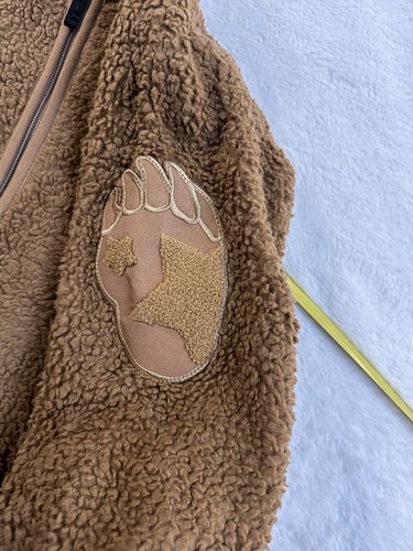 Molo Brown FLEECE ZIP-UP Sweater With Bear Claw In The Arm Size 10- 12 Ulan - Picture 5 of 9
