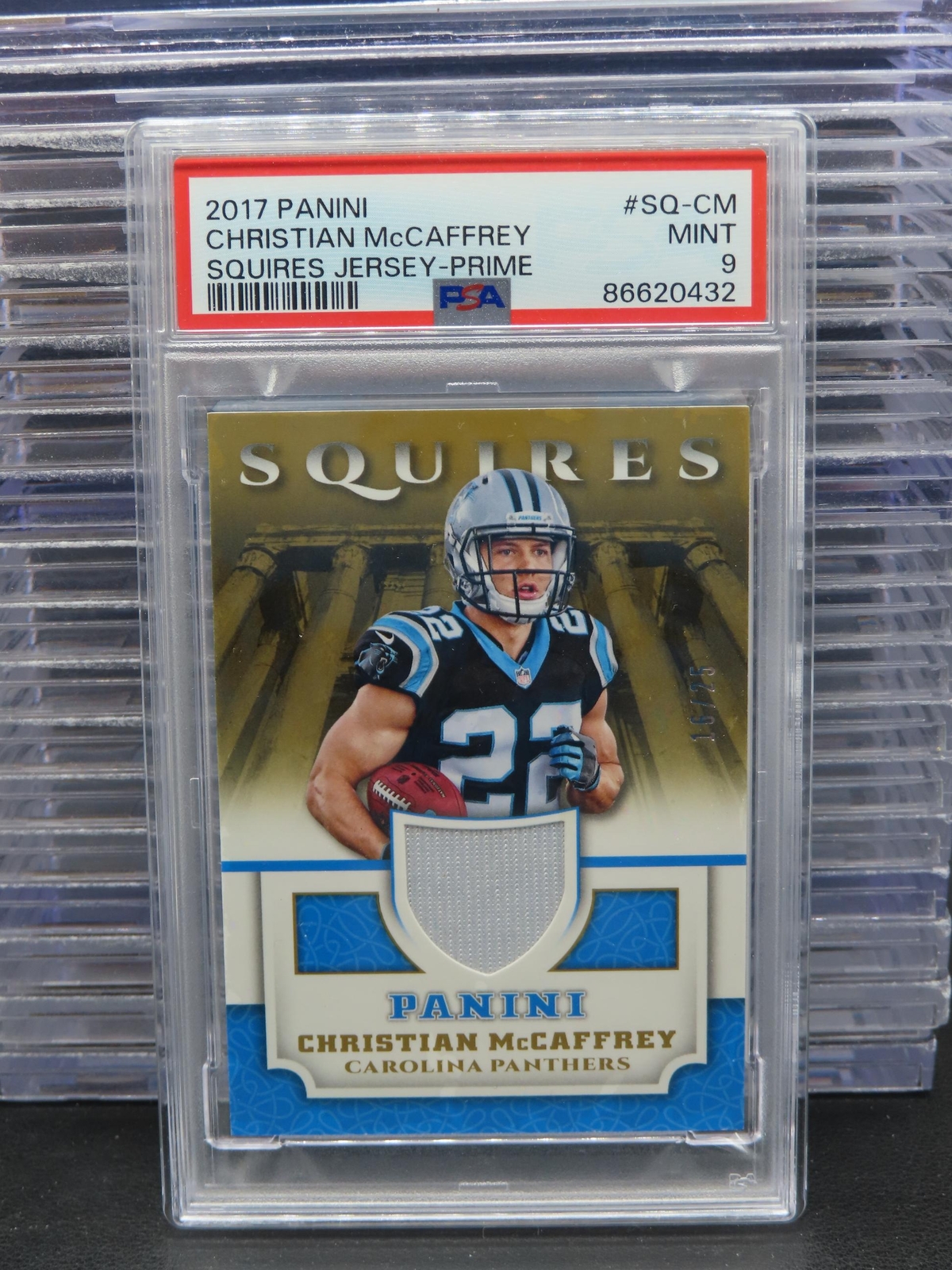 Christian McCaffrey Panini Squires Jersey #SQCM Prime