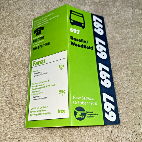3 - 1978 RTA REGIONAL TRANSPORTATION AUTHORITY CHICAGO Schedules Set #7 - Picture 11 of 17