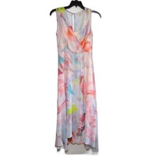 A Calvin Klein Shear Ballgown Dress Prom Maxi Princess Tiered Fairycore Size 8